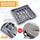 Kitchen Silverware Drawer Organizer and Storage Bamboo Wood Cooking Utensil Holder Cutlery Knife Jewelry Spice Rack Spoon Fork Multi Cabinet Organization Bathroom Counter Expandable Adjustable Tray by CozyNest Decor