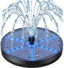 Solar Bird Bath Fountains Upgraded, 4W Solar Powered Water Fountain Pump with 7 Nozzles & 4 Fixers, 4000 Battery, 7 Colors LED Light for Garden, Pond, Pool, Fish Tank, and Outdoor by GreenHaven Gardens