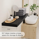 Fun Memories Black Floating Shelves 36 Inch Long, 9 Inch Deep Wall Shelves Set of 2, 36 x 9 Floating Shelf for Wall, Rustic Wood Floating Shelves for Kitchen, Living Room, Bedroom by CozyNest Decor