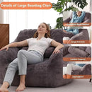 Bean Bag Chair for Adults with Pillow,Oversized Bean Bag Couch Chairs for Adults,Giant Lazy Couch Sofa Chairs with Filler,Large Reading Chair for Living Room Bedroom,Dark Gray by CozyNest Decor