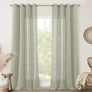 LAMIT Linen Curtains for Living Room, Sage Grey 90 Inch Length Bronze Grommet Linen Textured Farmhouse Curtains Light Filtering Drapes for Bedroom/Dining Room, Set of 2, 52 x 90 Inch by CozyNest Decor