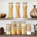 Glass Jars with Bamboo Lids (40oz in 3 Pack), Glass Food Jars and Canisters Sets, Pantry Food Storage Jars with Airtight Lids, Large Glass Canisters with lids by CozyNest Decor