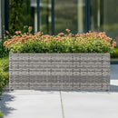 LEWIS&WAYNE Large Rectangular Block Planter Box Handmade Wicker Tall Planters for Outdoor Plants with Removable Liners Modern Planter for Indoor Outdoor Patio Deck - Gray, 30''x12''x16'' by GreenHaven Gardens