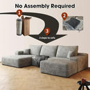 108" Sectional Couches for Living Room Modern Modular Sofa with L-Shape Couchs Upholstered Boneless Couch Deep Seat Sectional Couch with Chaise (Grey, Left Facing Chaise+2Seaters+1Ottoman) by CozyNest Decor