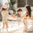 Tiny Twinkle Mess-Proof Waterproof Wet Dry Bag | 2-Pack Reusable Wet Bags for Swimsuits & Baby Clothes | Leakproof Wet Bag for Travel & Diaper Changes for Baby (Blue Floral) by TinyTreasures Baby Boutique