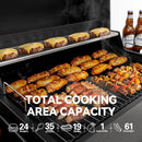 24-Inch Charcoal Grill with Foldable Side Tables, Movable BBQ Grill with 470 Sq. In. Cooking Area for Backyard, Patio and Parties, Black, CD1824EH-SC by GreenHaven Gardens