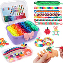 IQBOX Bracelet Making Kit Arts and Crafts for Girls Ages 8-12, Weaving Loom Rainbow Bands DIY Toys Birthday Gifts for Kids 6 7 9 10 11 13 Year Old, 1000+ Elastic Cloth Rubber Band Fabric Loops by TinyTreasures Baby Boutique