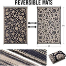 OLANLY Waterproof Outdoor Rug 6x9 ft, Outdoor Plastic Straw Rug with Flower Pattern, Reversible RV Mat for Patio, Camping, Balcony, Deck, Backyard, Black & Beige by CozyNest Decor