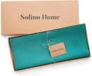 Solino Home Linen Table Runner 36 Inches - 100% Pure Linen Teal Table Runner 14 x 36 Inch Ideal for Dresser and Coffee Tables - Fete by CozyNest Decor