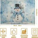 Blue Snowman Snowflake Winter Placemats Set of 4 Seasonal Christmas Linen Table Mats 12x18 Inch Xmas Holiday Snow Farmhouse Rustic Washable Place Mats for Party Kitchen Dining Outdoor Indoor Decor by CozyNest Decor