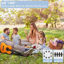 HX&OD Outdoor Picnic Blanket, Extra Large, 80''x60'' Waterproof Foldable Blankets Gingham Picnic Mat for Beach, Camping Grass Lawn Park Accessories Cute Couple Ideas Wedding (Coffee Color, 80”x60”) by TinyTreasures Baby Boutique