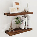 24 x 9 Floating Shelves, 9 Inch Deep Floating Shelf Wall Mounted, 24 Inch Bathroom Shelves Set of 2, Rustic Wood Wall Shelf for Bedroom, Living Room, Rustic Brown Color by CozyNest Decor