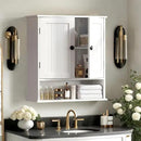White Bathroom Cabinet Wall-Mounted, Storage Cabinets with Adjustable Shelves, Space-Saving Organizer with 2 Doors for Bathroom, Laundry, Kitchen - Moisture Resistant & Easy Install by CozyNest Decor