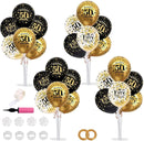 TONIFUL 4 Set Black Gold Balloon Stand Kit for Birthday Decorations for 50th,Balloon Centerpieces for Table Party Decorations Cheers to 50 Years Old Birthday for Men and Women by TinyTreasures Baby Boutique