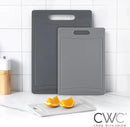 COOK WITH COLOR Non-Slip Cutting Board Set – Kitchen Essentials with Easy Grip Handle for Meat, Veggies, and Fruits, 3 Cutting Boards, Gray by CozyNest Decor