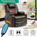 VIVIJASON Power Lift Chair Electric Recliner for Elderly Heated Vibration Massage Faux Leather Recliner Chair with 2 Remote Controls, Cup Holders, Side Pockets & USB Ports for Living Room (Brown) by CozyNest Decor