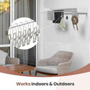 Foldable Wall-Mounted Drying Rack, Heavy-Duty 60 lb Capacity – Space-Saving Folding Laundry Hanger with 10 Clips, Rust-Proof Aluminium Clothes Dryer for Indoor & Outdoor Use by CozyNest Decor