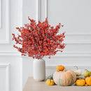 Sggvecsy 15 Pcs Babys Breath Artificial Flowers Gypsophila Bouquets Bulk Real Touch Fake Silk Flowers for Home DIY Floral Arrangement Table Centerpiece Fall Thanksgiving Autumn Decoration (Orange Red) by CozyNest Decor