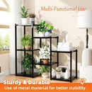 Simple Trending Plant Stand Indoor Outdoor, Heavy Duty Metal Waterproof 7 Tiered Plant Shelf for Multiple Flower Planter Holder Tall Large Rack, Black by GreenHaven Gardens