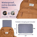 RUVALINO Diaper Bag Backpack-Multifunction Baby Travel Bag with Changing pad, Insulated Bottle Holders & Pacifier Case, Large Capacity, Waterproof, Dark Brown by TinyTreasures Baby Boutique