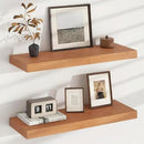 Floating Shelves for Wall, USA-Sourced Cherry Wood 24 Inch Wall Shelves Set of 2, Natural Wooden Wall Mounted Picture Ledge Shelf, Nursery Book Storage Shelf Kids Bookshelf, Display Shelf for Bathroom by CozyNest Decor
