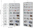 Freegrace Hanging Jewelry Organizer Revolving Hanger - Secure Zipper Closure - 50 Pockets - Foldable Storage & Display Solution - For All Jewelry & Bijoux (Gray) by CozyNest Decor