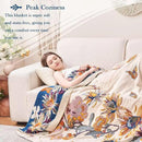 Boho Throw Blanket, 100% Cotton Ultra Soft Luxury Throw Rustic Quilt, 60"x80" Floral Bird Butterfly Farmhouse Decor Bed Blankets, All Season Rustic Reversible Bohemian Throw for Bed - Yellow by CozyNest Decor