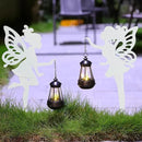 Solar-Garden-Lamp 2 Pack Metal Fairy Hanging Lanterns, Solar Outdoor Decorative Stake Ornaments for Lawn, Patio or Courtyard, White by GreenHaven Gardens