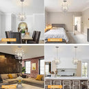 Ganeed 3-Light Branch Crystal Chandelier, Small Flush Mount Vintage Pendant Hanging Lighting, K9 Crystal Farmhouse Ceiling Light for Dining Room Bedroom Living Room Kitchen Hallway, Chrome Silvery by CozyNest Decor