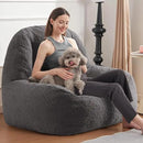 Homguava Bean Bag Chairs for Adults,Giant Beanbag Couch Adult Bean Bag Chair with Filler Included,Modern Lazy Sofa Comfy Chair for Living Room(Dark Grey) by CozyNest Decor