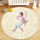 4FT Round Rug for Bedroom: Fluffy Shag Soft Washable Rugs Circle Small Fuzzy Plush Indoor Carpet for Living Room Nursery Playroom Dorm Kids Girls Boys Room (Cream White, 4'x4') by TinyTreasures Baby Boutique