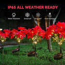 Neporal Solar Flowers Outdoor Waterproof Pink, 4PK 7-Stem Garden Solar Lights Decorative, 2 Lighting Modes, Solar Powered Garden Decor, Solar Yard Decor by GreenHaven Gardens