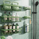 Veken Rustproof & Waterproof Shower Caddy 6-Pack, No Drilling Adhesive Shelves Rack with Soap Holder, Large Capacity Bathroom Organizers and Storage, Wall-Mounted Kitchen & Home Decor by CozyNest Decor