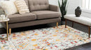 Unique Loom Rosso Collection Vintage, Geometric, Bohemian, Traditional, Distressed, Southwestern Area Rug, 4' 0" x 6' 0", Multi/Ivory by CozyNest Decor