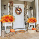 12 Bundles Artificial Fall Flowers No Fade Faux Autumn Plants, Fake Indoor Outdoor Greenery Decorations for Thanksgiving Christmas Wedding Party Home Garden Fireplace Décor (Fall Orange) by CozyNest Decor