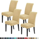 Joccun Chair Covers for Dining Room Set of 4,Dining Chair Slipcovers Stretch Dining Room Chair Covers Seat Protector,Washable Parsons Chair Cover for Home,Hotel(Parmesan,4 Pack) by CozyNest Decor