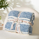 Snuggle Sac Stripe Blue Blankets Luxurious Microfiber Fabric, Reversible Super Soft Bedding Blankets Warm Cozy Knit Fuzzy Plush Blanket for Bed,Couch,Sofa,Living Room, Blue Stripe,60x80 inches by TinyTreasures Baby Boutique