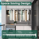 Wall Mounted Clothes Drying Rack, Laundry Drying Rack Wall Mount, 3-Fold Drying Rack Clothing, Foldable Clothes Drying Rack with 12 Dual Hooks Organization for Laundry Room Indoor - White by CozyNest Decor