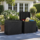 Greesum 31 Gallon Deck Box for Outside, All Weather Outdoor Storage Boxes for Patio Furniture Set, Package Delivery Box, Garden Tools, Black(Set of 2) by GreenHaven Gardens