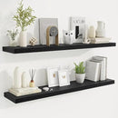 Fun Memories 48 Inch Deep Floating Shelves for Wall, 2 Pack of Long Wall Mounted Wood Shelves with Invisible Brackets for Bathroom, Bedroom, Living Room, Kitchen Decor and Storage, Black by CozyNest Decor