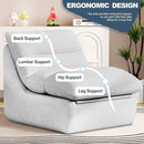 Misolant Bean Bag Chairs，Big Corduroy Fabric Sofa Bean Bag Chair for Adults and Teens with High-Resilience Sponge, Non-Slip Base Floor Lounge Sofa for Home, Living Room, Bedroom, Gaming Light Gray by CozyNest Decor