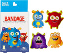 Bioswiss Bandages, Beastie Squad Shaped Self Adhesive Bandage, Latex Free Sterile Wound Care, Fun First Aid Kit Supplies for Kids and Adults, 24 Count by TinyTreasures Baby Boutique