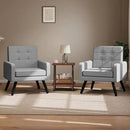 Kromax Mid-Century Modern Accent Chair Set of 2 for Living Room, 496 Lb. Weight Capacity, Dual Armrests, Comfy Extra Large Seat, Timeless Style Perfect for Reading & Relaxing, Light Grey by CozyNest Decor