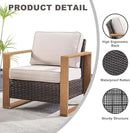 Wicker Outdoor Patio Chairs Set of 2, Rattan Patio Furniture Chairs with Sturdy Frame,All-Weather PE Wicker,Wide Armrest,Deep Seating and Thick Cushions for Deck Porch Garden(Brown/Beige) by CozyNest Decor