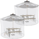Windyun 2 Pcs 7 to 10 ft Patio Umbrella Mosquito Netting with Double Zipper Door, Screen Universal Hanging Mosquito Net for Patio Polyester Mesh Umbrella Screen for Outdoor and Patio Tables(White) by GreenHaven Gardens