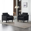 VINGLI Mid Century Modern Accent Chairs, Black Soft Chenille Reading Chair Upholstered Armchair Side Chairs Sofa Couches for Living Room, Bedroom, Apartment by CozyNest Decor