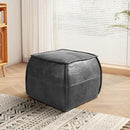 Leather Ottoman,Handmade Stuffed Square Ottoman,Genuine Leather Pouf, Foot Rest Pouf,Comfortable Soft Seating for Living Room & Bedroom (Grey, Square) by CozyNest Decor