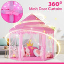 wilwolfer Princess Castle Play Tent for Girls Large Kids Play Tents Hexagon Playhouse with Star Lights Toys for Children Indoor Games (Pink) by TinyTreasures Baby Boutique