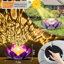 Solar Light Outdoor(2Pack), Art Crackle Globe Glass Lotus Decoration, Solar LED Waterproof Purple Metal Flower Lights for Patio,Lawn,Walkway,Tabletop by CozyNest Decor