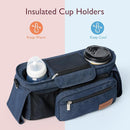 Momcozy Universal Stroller Organizer with Insulated Cup Holder Detachable Phone Bag & Shoulder Strap, Fits for Stroller like Uppababy, Baby Jogger, Britax, BOB, Umbrella and Pet Stroller by TinyTreasures Baby Boutique